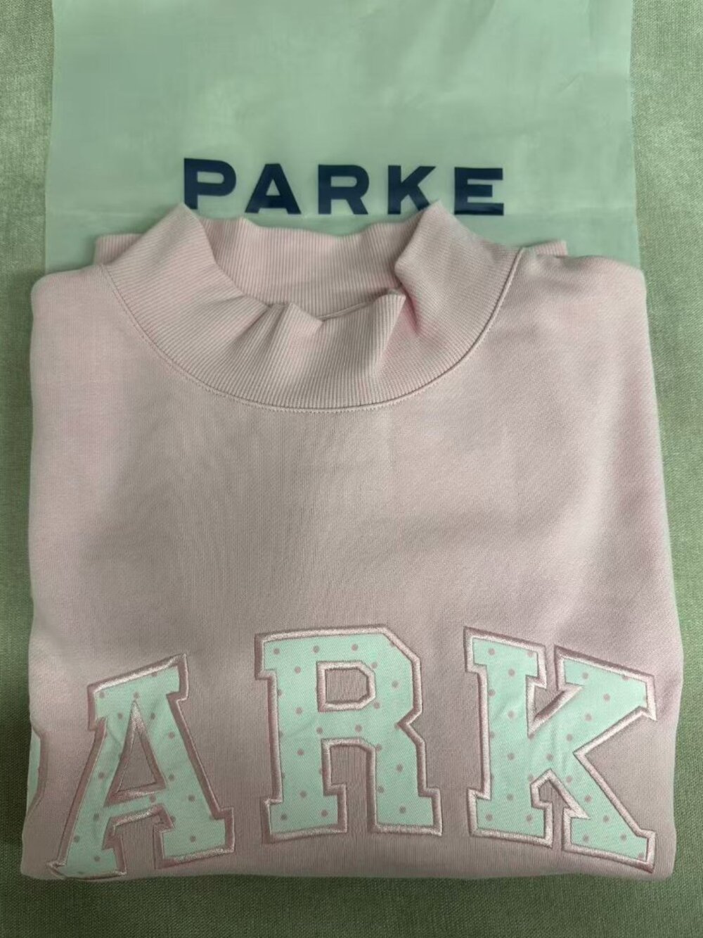 PARKE Logo Mock Neck Sweatshirt
